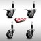 Service Caster 3'' SS Black Poly Swivel 1-1/8'' Expanding Stem Caster Set 2 Total Lock Brakes, 4PK SCC-SSEXTTL20S314-PPUB-BLK-2-S-2-118 - alternate 2